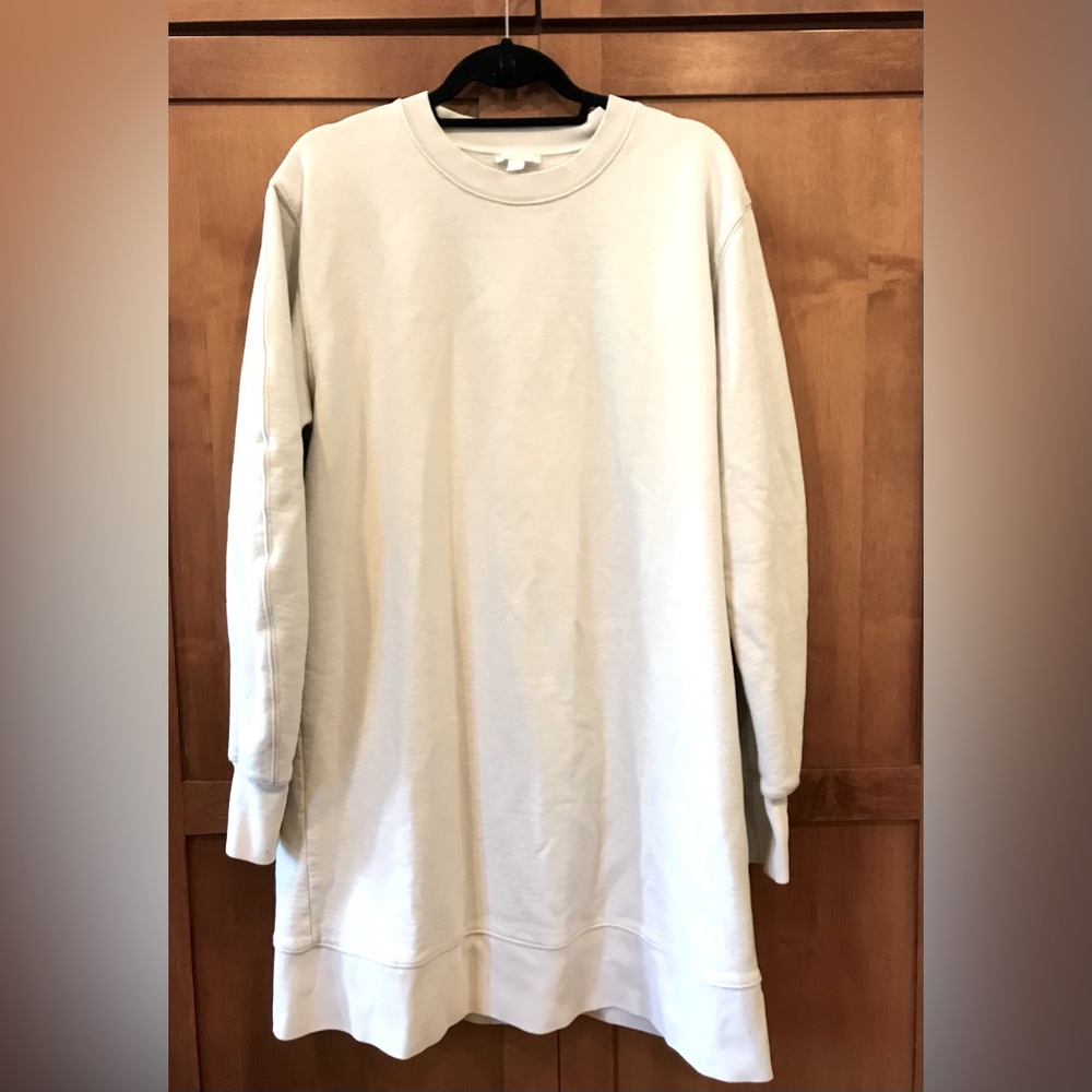 COS 100% cotton cream sweatshirt dress, size L
